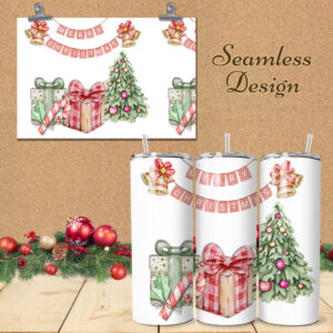 20oz Skinny Tumbler - Christmas Banner