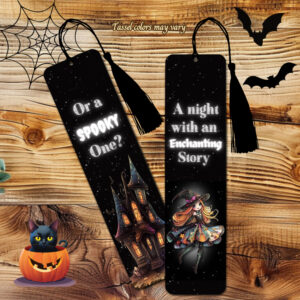 Double-sided Aluminum Bookmark - Enchanting & Spooky Haunted House